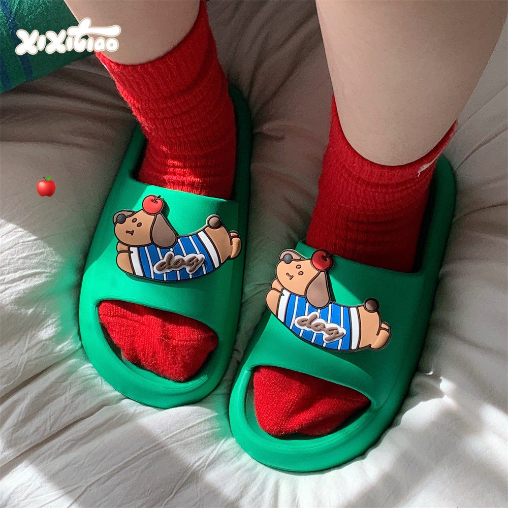 细细条 eva软底防臭拖鞋男女可爱苹果小狗情侣夏季居家外穿凉拖鞋,居家布艺,居家凉拖/凉鞋,淘宝优惠券,粉丝福利购,淘宝优惠卷