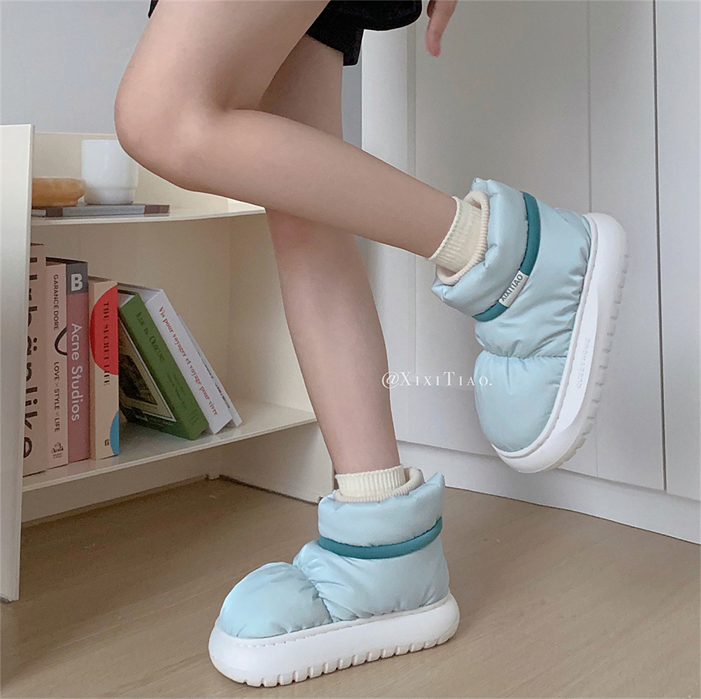 细细条 网红时尚雪地靴女士冬季外穿保暖防滑厚底防水羽绒布棉靴,女鞋,时尚雪地靴,淘宝优惠券,粉丝福利购,淘宝优惠卷