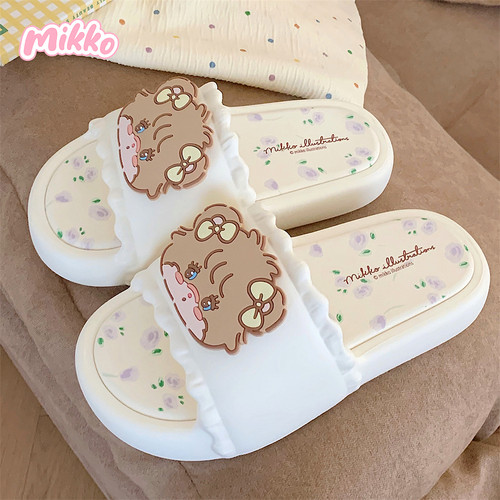 细细条少女心小熊Mikko联名拖鞋