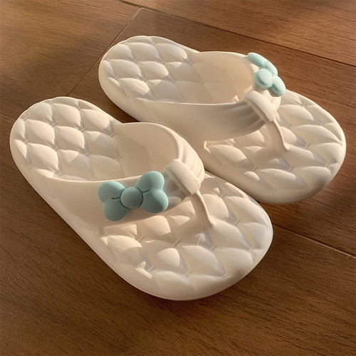 细细条eva软底可爱蝴蝶结人字拖