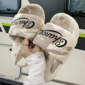 细细条 男女 潮酷撞色沙滩凉拖鞋 街头风ins防滑软厚底情侣拖鞋 夏季