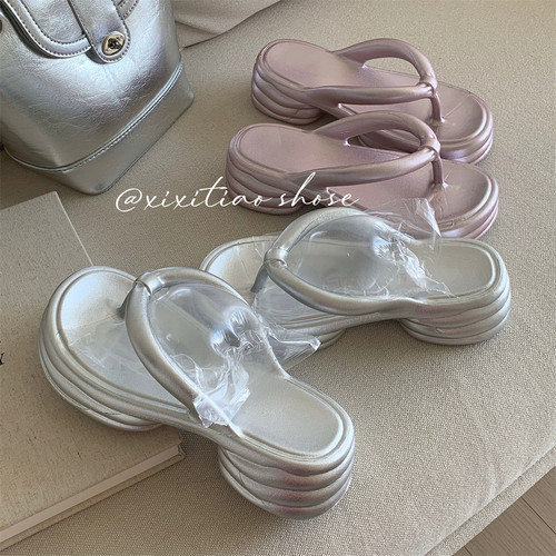 细细条时尚百搭增高厚底人字拖