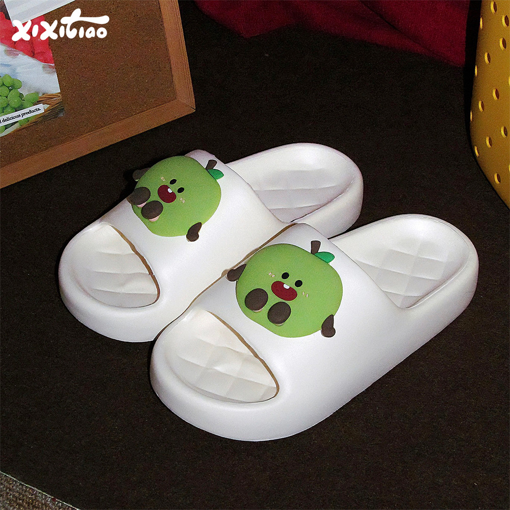 细细条 趣味可爱红绿苹果凉拖鞋男女情侣夏季家居EVA软底一字拖鞋,居家布艺,居家凉拖/凉鞋,淘宝优惠券,粉丝福利购,淘宝优惠卷