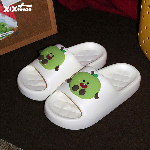 趣味可爱红绿苹果防滑情侣凉拖鞋