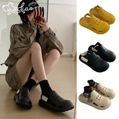 亲子外穿eva中性风洞洞鞋 男女夏季 休闲踩屎感运动包头凉鞋 细细条