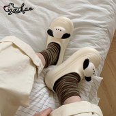 女春夏 eva防滑厚底大头鞋 细细条 网红可爱小狗外穿休闲懒人半拖鞋