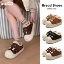 细细条 时尚百搭网红冬季运动板鞋女ins防滑厚底魔术贴毛毛鞋棉鞋