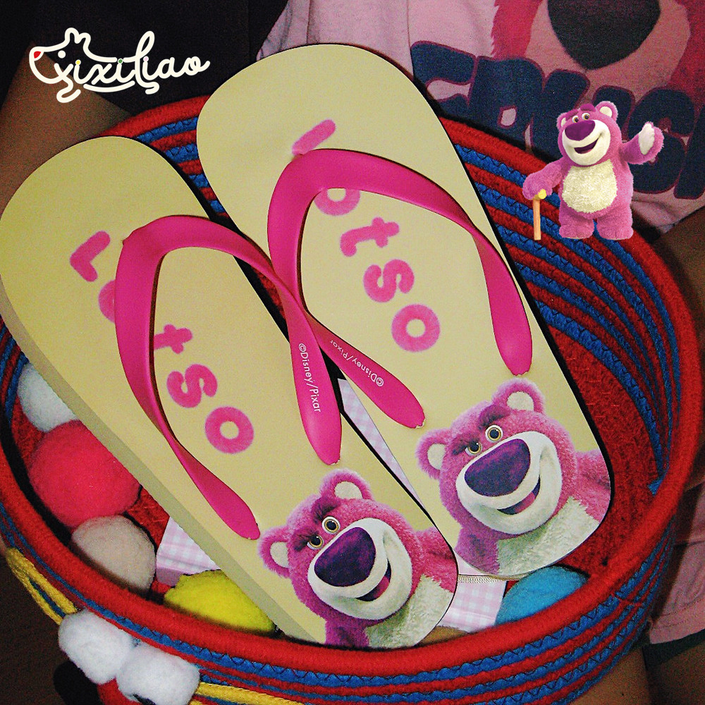 细细条 可爱人字拖夏季迪士尼草莓熊女士户外休闲防滑夹脚沙滩鞋,女鞋,人字拖,淘宝优惠券,粉丝福利购,淘宝优惠卷