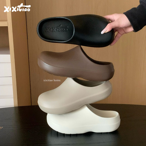 休闲简约百搭外穿防滑包头凉拖鞋