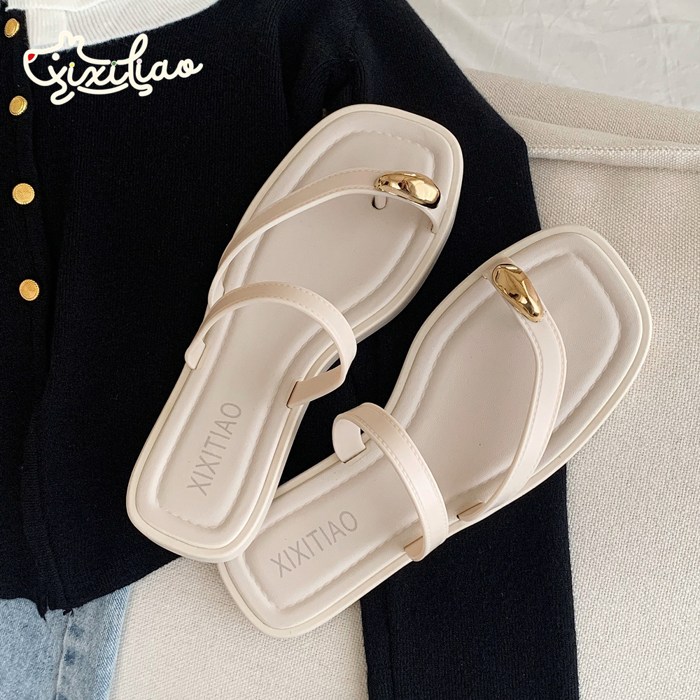 细细条仙女风海边度假人字拖