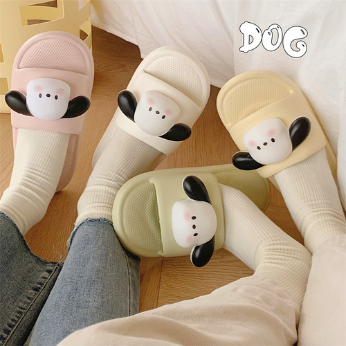 细细条可爱小狗eva软底凉拖鞋女