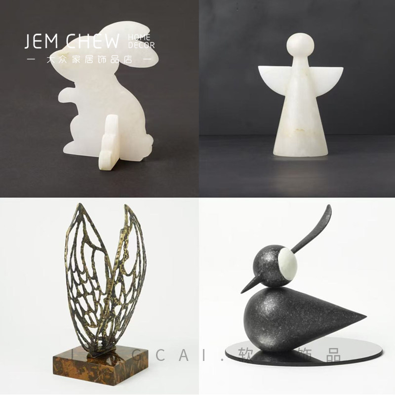 现代简约云石金属摆件样板间桌面兔子烛台云石金属饰品装饰搭配,家居饰品,桌面摆件,淘宝优惠券,粉丝福利购,淘宝优惠卷