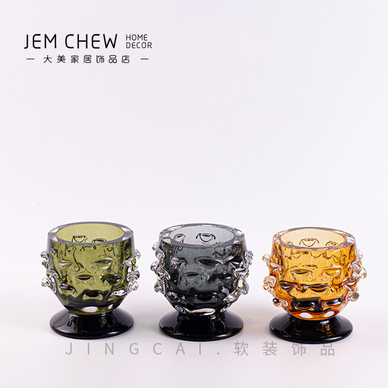 轻奢创意艺术玻璃摆件储物罐 现代简约高端客厅装饰品 精致工艺品