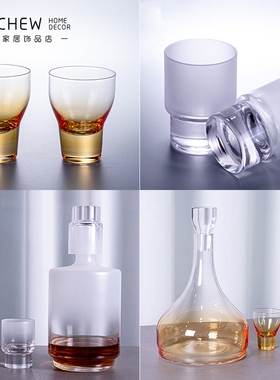 轻奢现代北欧酒器套装洋酒红酒醒酒器样板间售楼处酒店摆件饰品