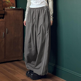 pants宽松休闲直筒裤 Relaxed 女 straight casual leg pants slim