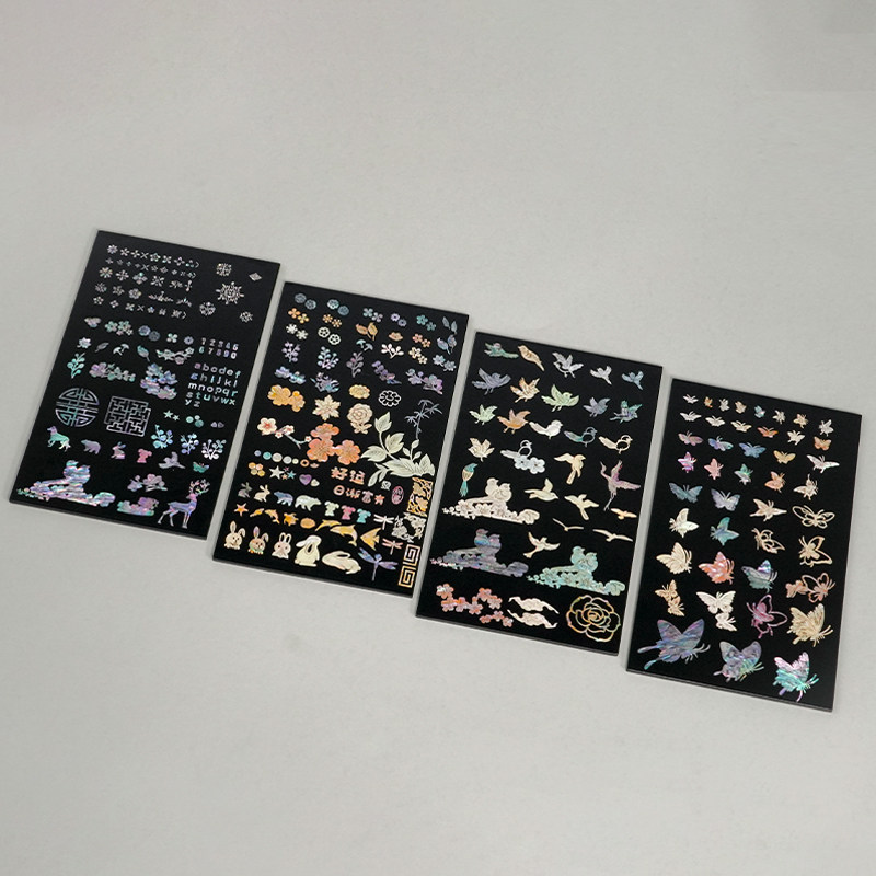 螺钿DIY材料包贝壳花天然鲍鱼贝壳多形状贝壳花贴片手工镶嵌原材图片