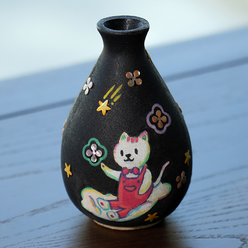 非遗螺钿diy材料包贝壳花手工制作手绘花瓶摆件个性研学暖场装饰