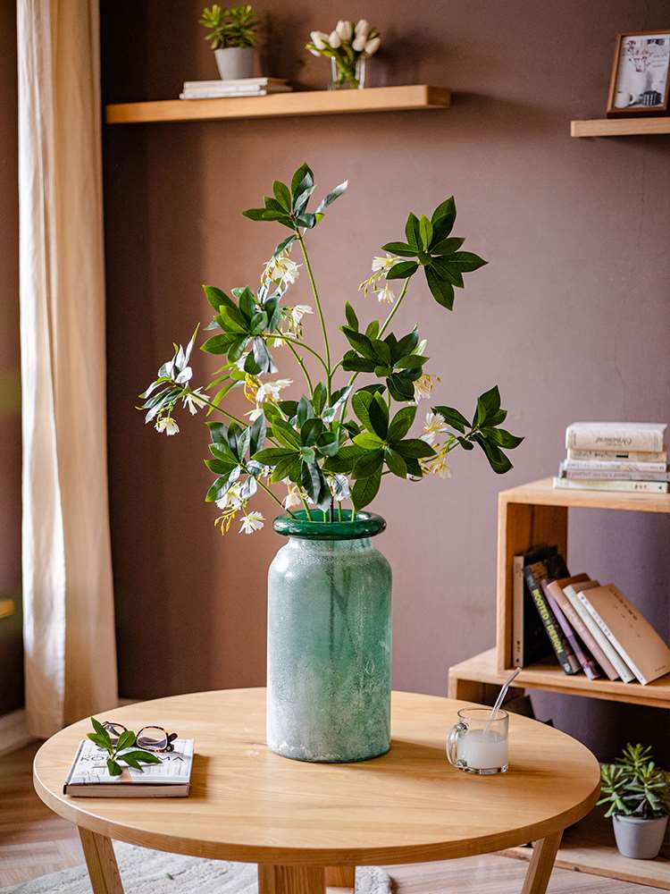 掬涵杜英仿真绿植马醉木吊钟假植物客厅插花餐桌装饰品仿真花摆件