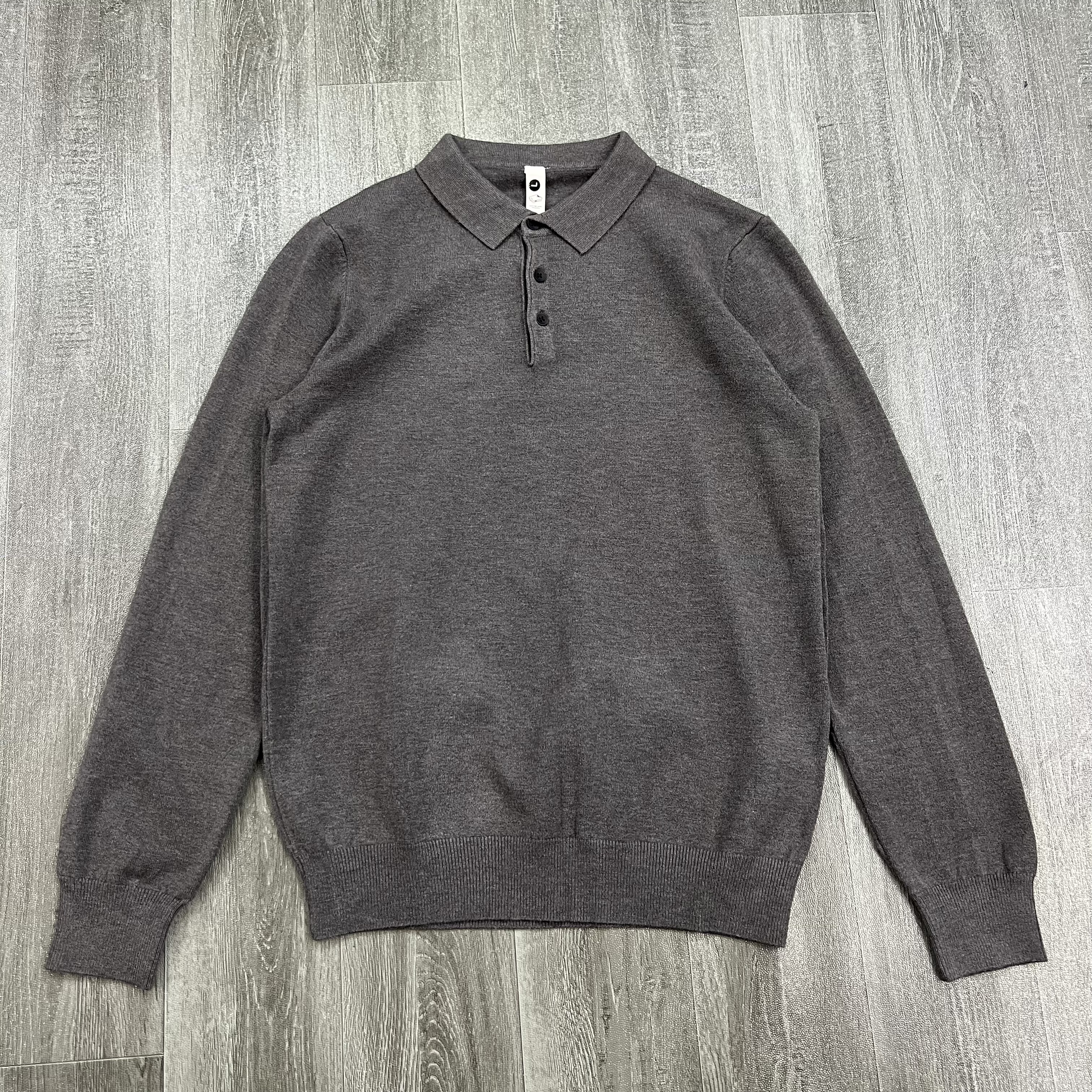 男士翻领半纽扣针织衫百搭打底衫