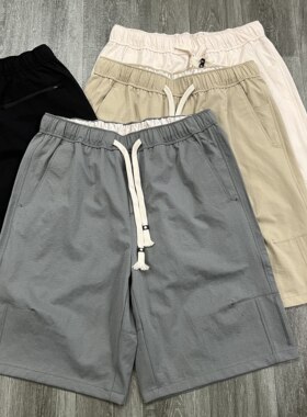 男士速干运动短裤夏季透气宽松松紧腰休闲五分裤多色男性抽绳裤潮