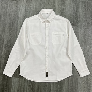 长袖 纯棉宽松日系工装 衬衣休闲翻领外套 男春秋款 尾货福利黑色衬衫