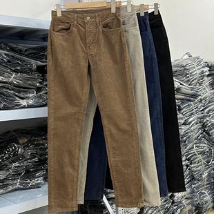 秋冬季加厚修身小脚休闲裤复古保暖细绒中高腰弹力修身小脚裤女潮