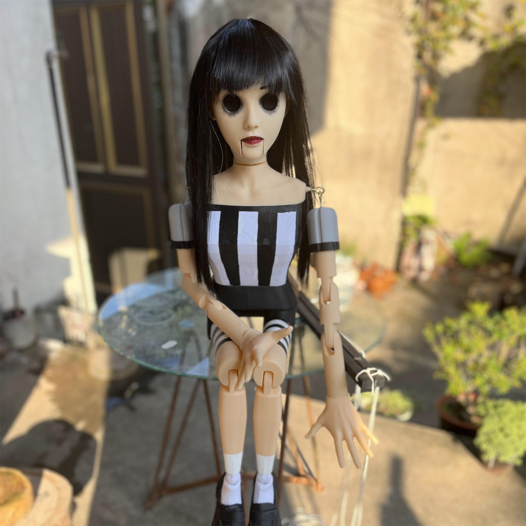 恐怖诡异吓人提线木偶人偶氛围布景舞台道具布景装饰摆件吊诡娃娃