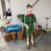 长鼻子匹诺曹木偶人偶可坐可站活动关节店铺商场庭院装 饰道具