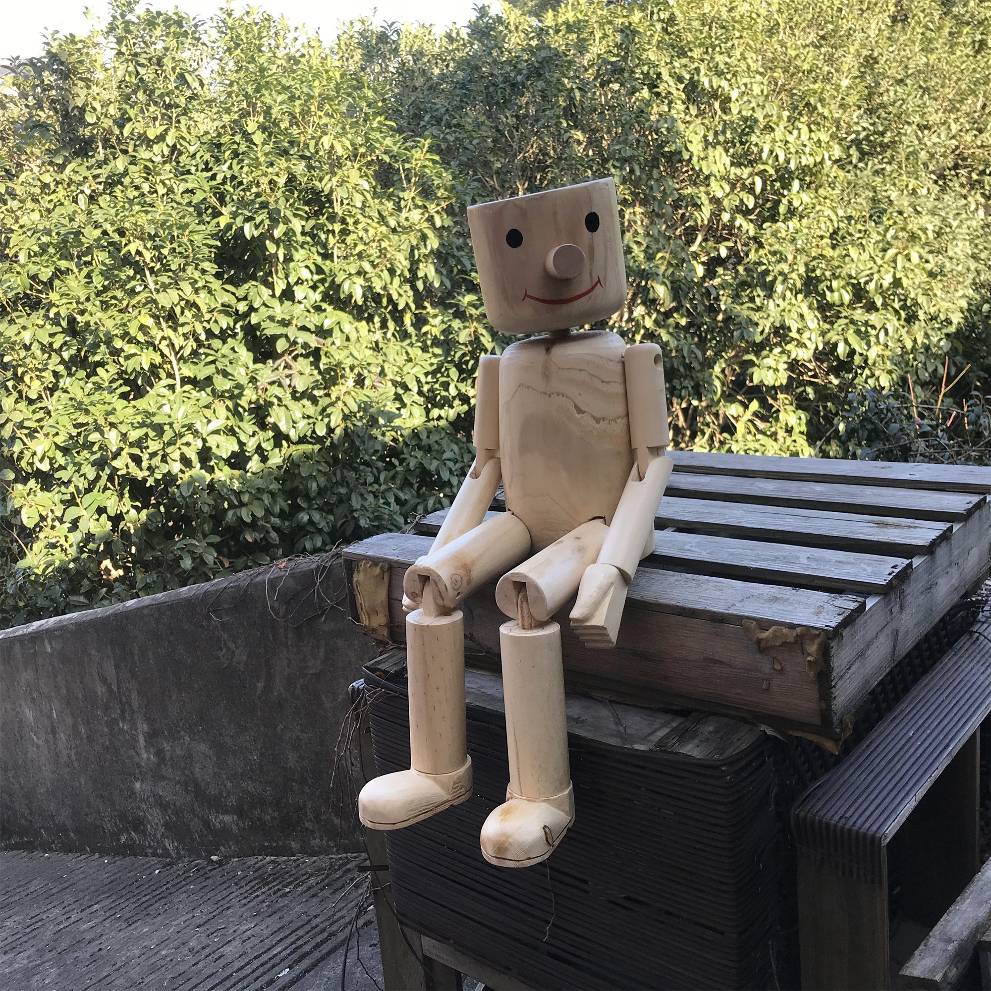 实木桩子木偶桩墩墩可爱憨厚木头人摆件店铺花园装饰人偶玩具礼物