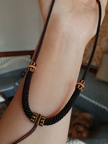 手工编织项链绳子吊坠挂脖玉佩金锁佛公蜜蜡加粗男款可调节锁骨链