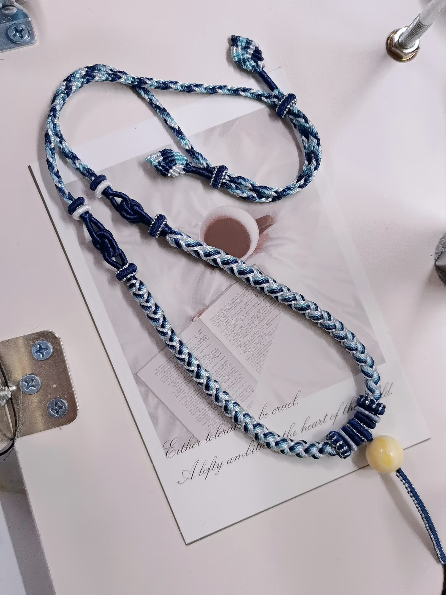 纯手工编织蜜蜡项链绳加粗