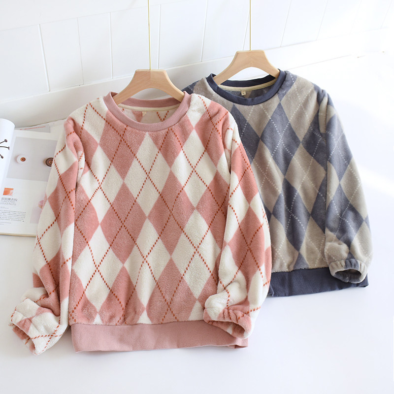 CORAL VELVET PAJAMAS SINGLE PIECE WOMENS AUTUMN AND WINTER MENS COUPLES THICKENED PLUS VELVET TO KEEP WARM WARM CLOTHES FLANNEL HOME CLOTHES