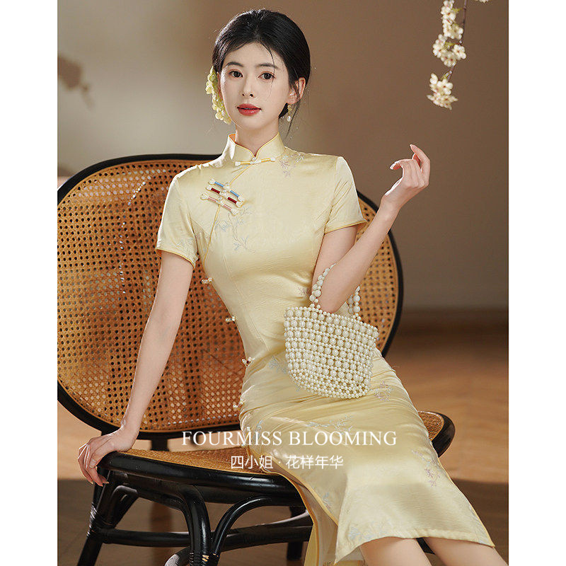 鹅黄减龄少女春季礼服
