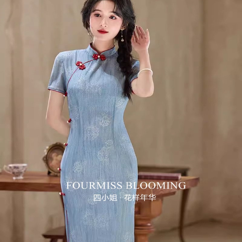 【花样年华】国风旗袍|2026春夏季少女改良新中式修身长款连衣裙