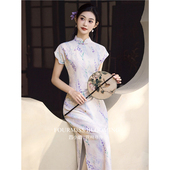 氛围感少女2026夏季 紫藤花新中式 国风旗袍 清新显瘦 花样年华