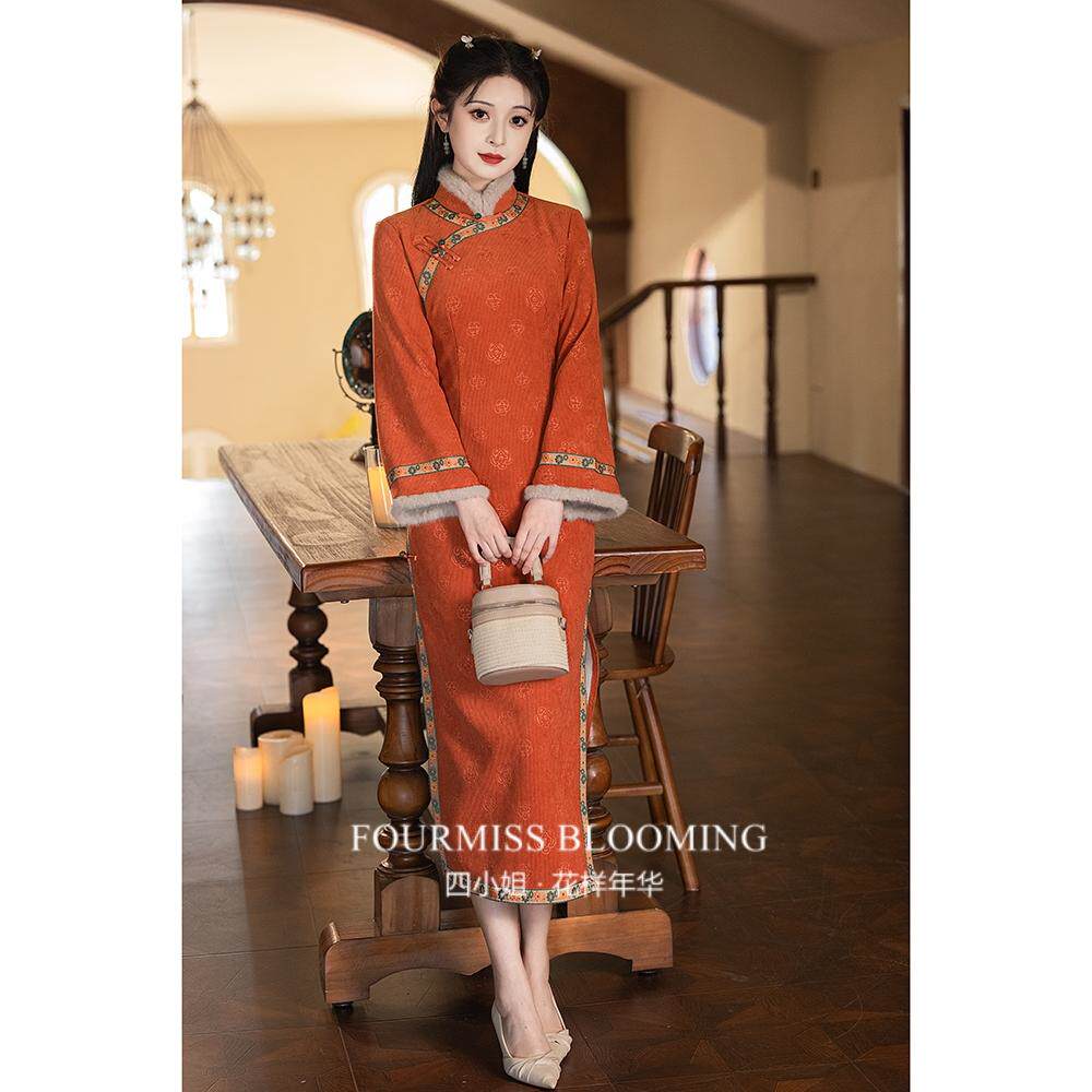 【花样年华】国风旗袍|2026新款冬修身改良年轻民中式日常连衣裙