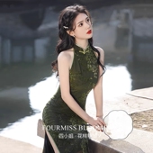 挂脖改良新款 高级感无袖 国风旗袍 2026年轻少女复古 花样年华