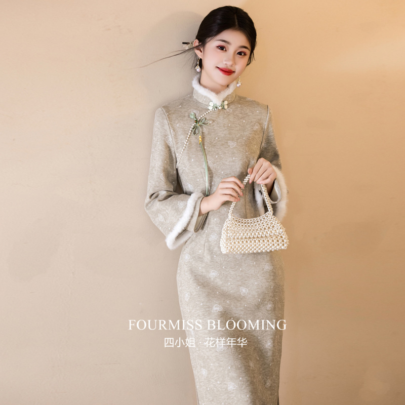 新中式长袖加绒敬酒服