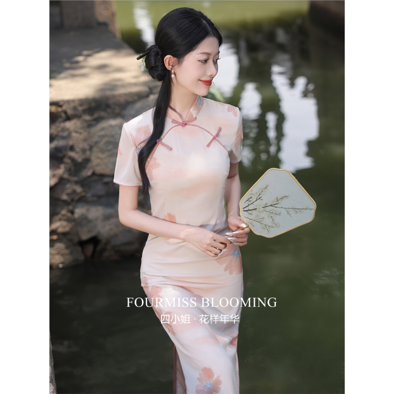 【花样年华】国风旗袍|粉色温婉淑女范春夏新中式复古优雅气质