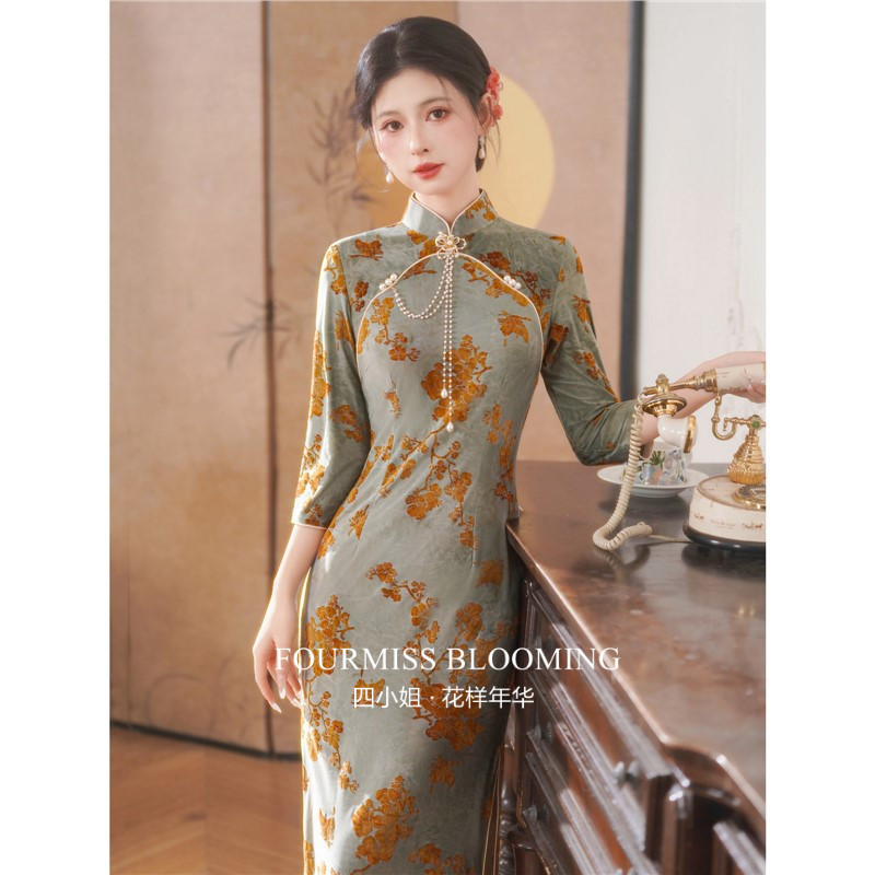 新中式复古植绒女装66