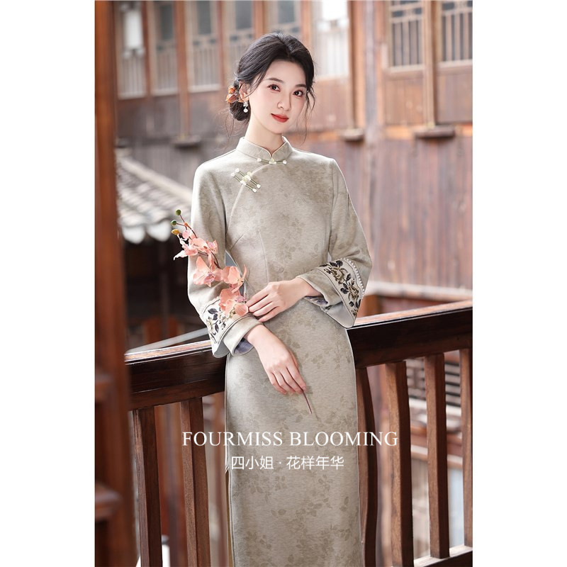 【花样年华】国风旗袍|高端加绒冬装女新中式改良长袖连衣裙气质