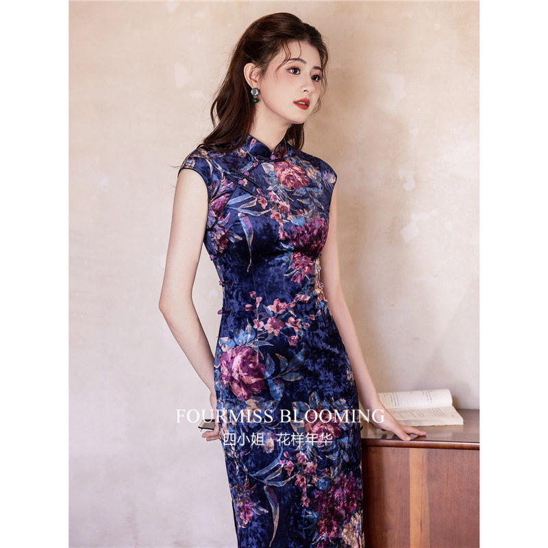 新中式丝绒少女装3255