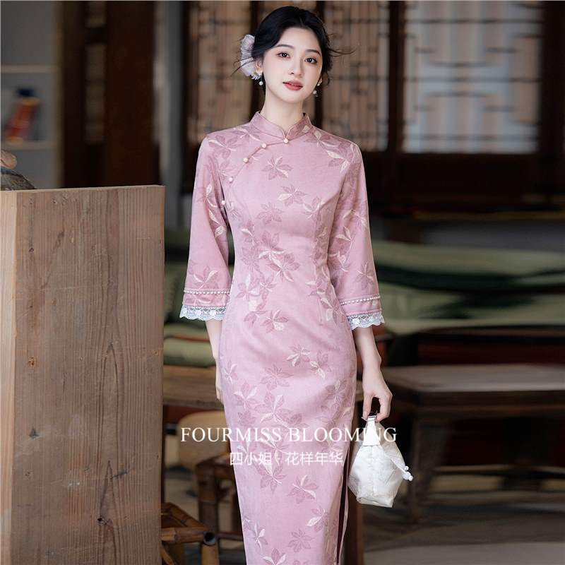 粉色新中式长袖女款50