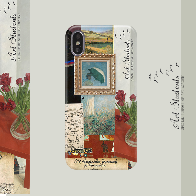 原创适用油画苹果复古手机壳