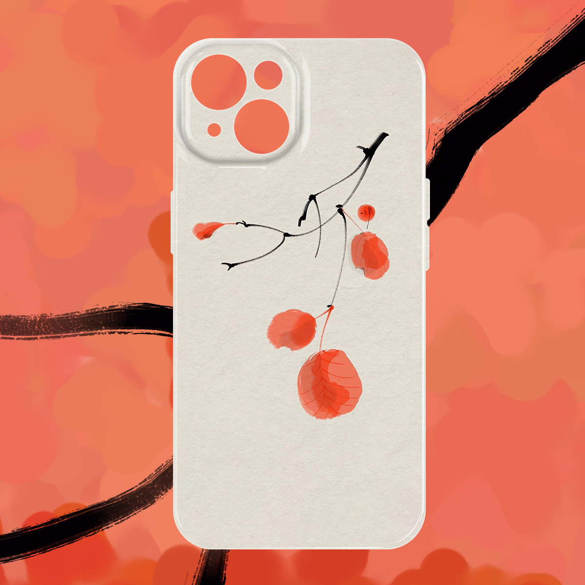 CCC新款适用iPhone17/16promax/14/13/12/11/x新中式菲林光面TPU软壳油画艺术生简约花瓣少女手机壳