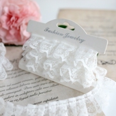 蕾丝边白色台产睫毛边缩褶皱洛丽塔装 饰领口袖 口diy娃衣花边辅料