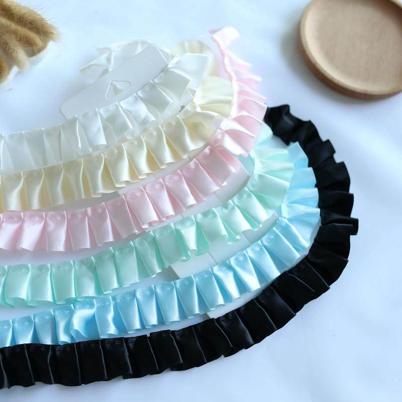 彩色diy手工蕾丝花边辅料装饰应援扇玩具服装设计荷叶边褶皱花边