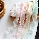 饰服饰木耳边辅料 2cm软绵多巴胺色弹力褶皱蕾丝花边松紧带diy装