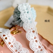白色涤轮棉线水溶刺绣蕾丝花边装 饰衣服蕾丝边diy洋装 洛丽塔辅料
