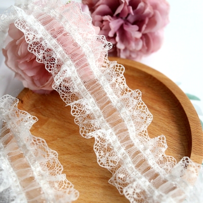 优质荷叶边褶皱弹力蕾丝花边辅料